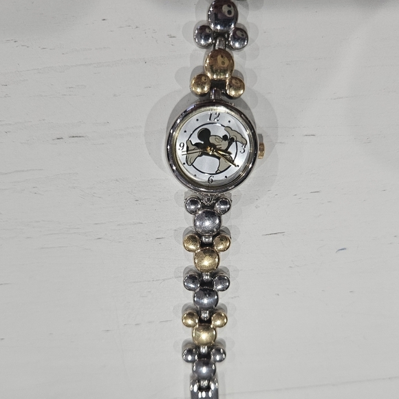 Disney Mickey Mouse Two-Tone Gold & Silver Women's Watch, New Battery - Picture 7 of 8